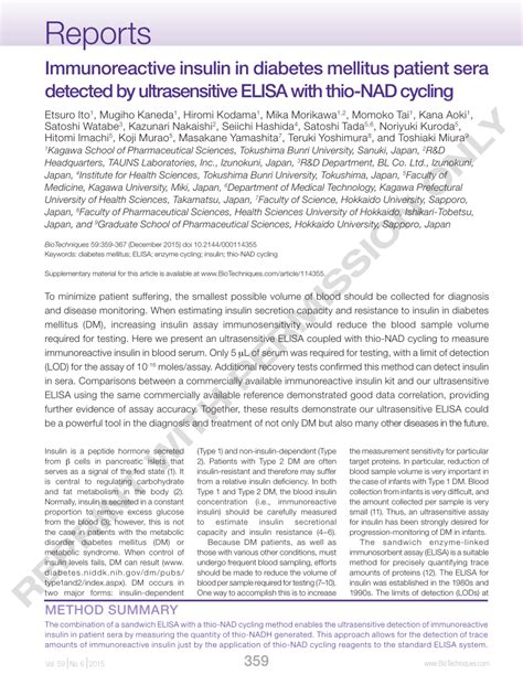 Pdf Immunoreactive Insulin In Diabetes Mellitus Patient Sera Detected