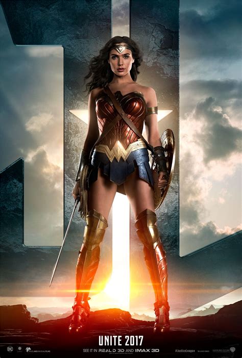 Justice League Poster Gal Gadot As Wonder Woman Justice