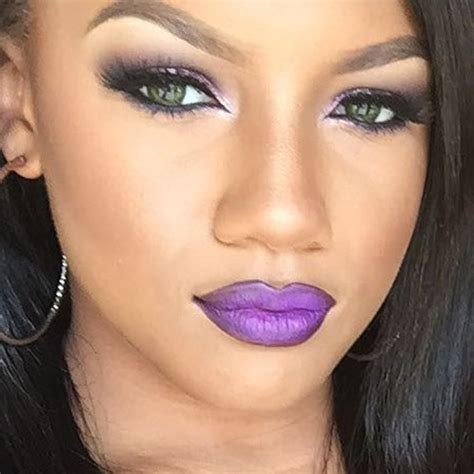 Breaunna Womack Makeup: Black Eyeshadow, Purple Eyeshadow, White ...