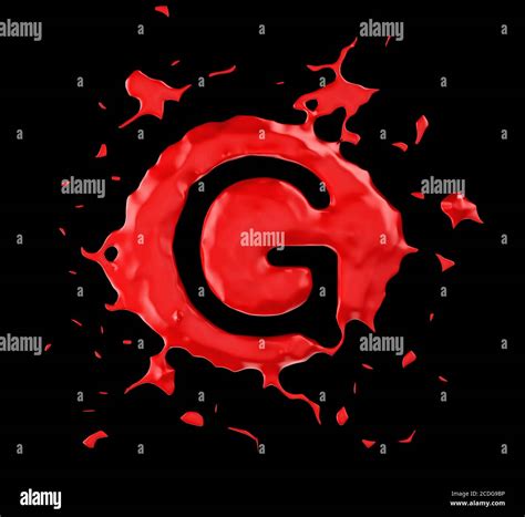 Red Blob G Letter Over Black Background Stock Photo Alamy