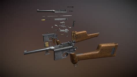 Mauser C96 Broomhandle With Stock Buy Royalty Free 3d Model By