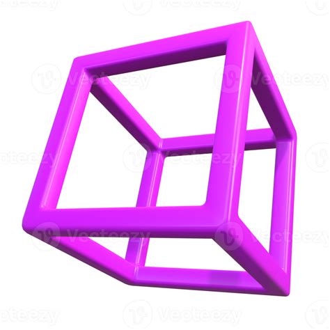 Abstract Cube Outline Geometric Shape 3d Render 12302986 Png