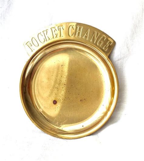 Brass Pocket Change Dish Vintage Solid Brass Pocket Change Trinket