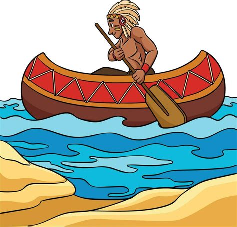 Native American Indian Canoe Cartoon Clipart 34812230 Vector Art at ...