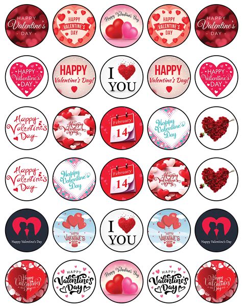 Buy X Edible Cupcake Toppers Themed Of Valentine Day Collection Of