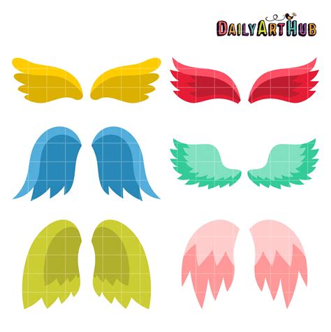 Cute Angel Wings Clip Art Set – Daily Art Hub – Free Clip Art Everyday