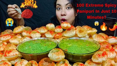 🥵100 Spicy 🌶️ Panipuri Golgappa Fuchka In Just 10 Minutes Eating