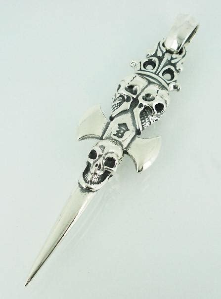 Bill Wall Leather Limited Vintage Triple Skull Dagger Pendant限定ヴィンテージ