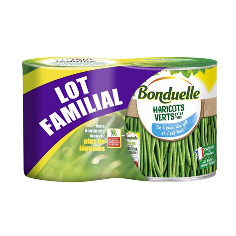 Haricot vert extra fin BONDUELLE les 2 boites de 440g à Prix Carrefour