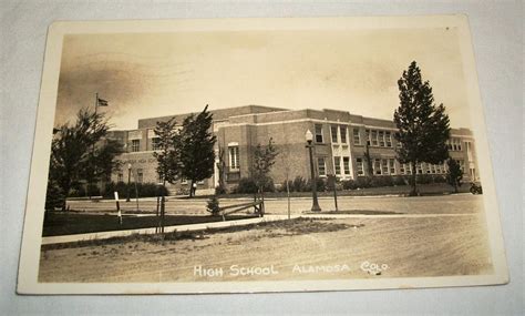 Vintage Photo Postcard High School Alamosa Colorado Rppc Co Alamosa