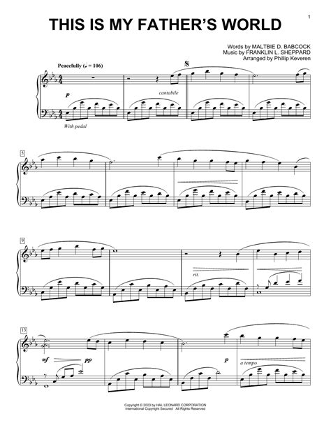 This Is My Father's World | Sheet Music Direct