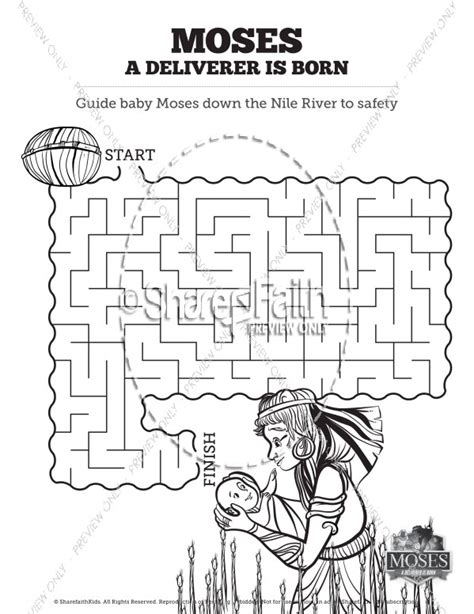 Exodus 2 Baby Moses Bible Mazes