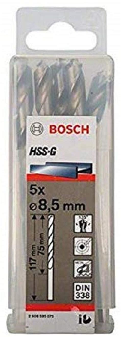 Bosch Professional Metal Drill Bits HSS G With Diameter 8 5mm Working