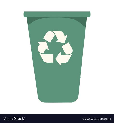 Recycling symbol on green bin Royalty Free Vector Image