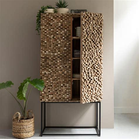 Must Living Sticks Teak Kast Met Latjes Mozaiek LUMZ