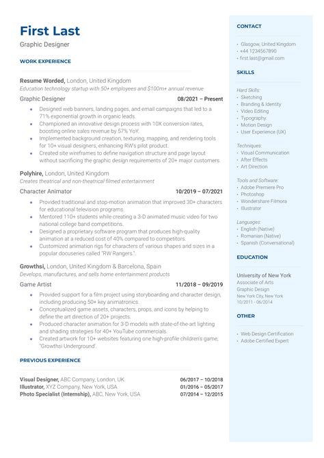 14 Graphic Designer Cv Examples For 2025 Resume Worded