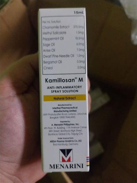 Kamillosan M Anti Inflammatory Spray Solution Health Nutrition