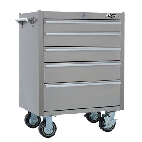 Viper Tool 26 In W X 35 5 In H 5 Drawer Steel Tool Cabinet Stainless