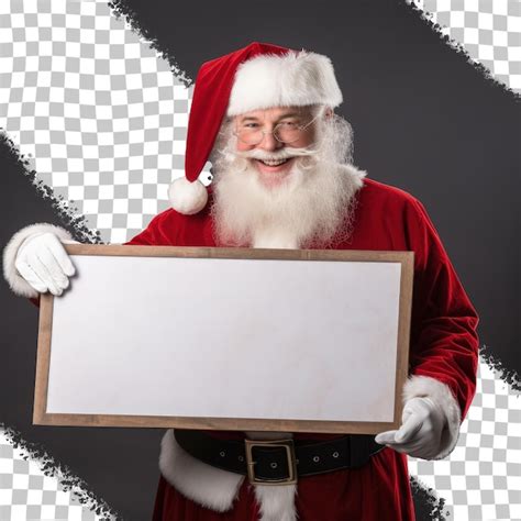 Premium PSD A Santa Holding A Sign That Says Santa On It