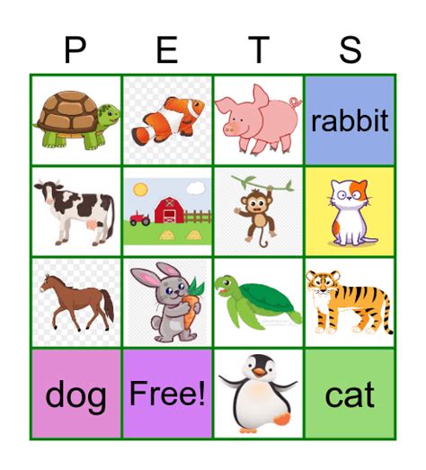 ANIMALS Bingo Card