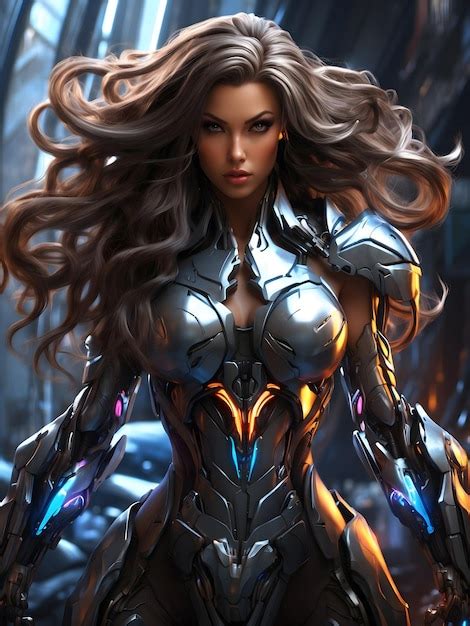 Premium AI Image A Fierce And Confident Female Character With Long