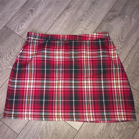 Red Plaid Mini Skirt From Urban Outfitters With A Depop