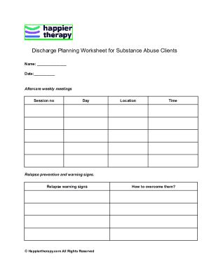 Fillable Online Early Warning Signs Of Relapse Worksheet Fax Email