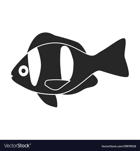 Tropical Fish Black Icon Royalty Free Vector Image