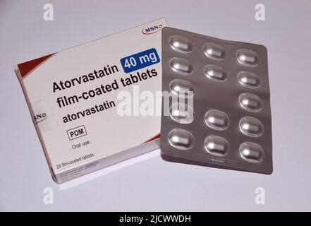 A Box Of Mg Film Coated Atorvastatin Lipitor Statin Tablets