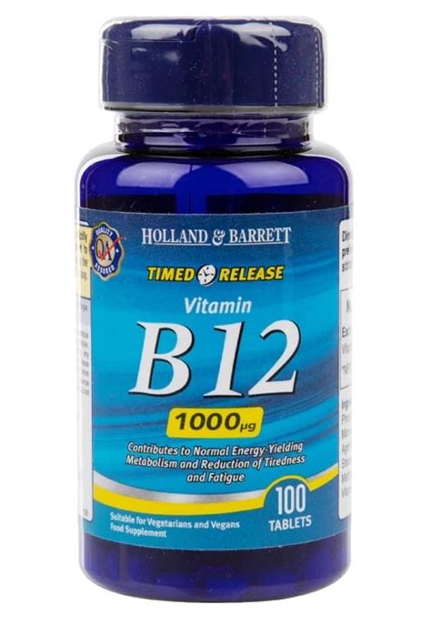 Holland Barrett Timed Release Vitamin B12 1000mcg 100 Tablets