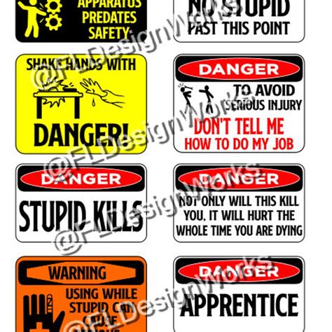 Funny Warning Stickers Etsy