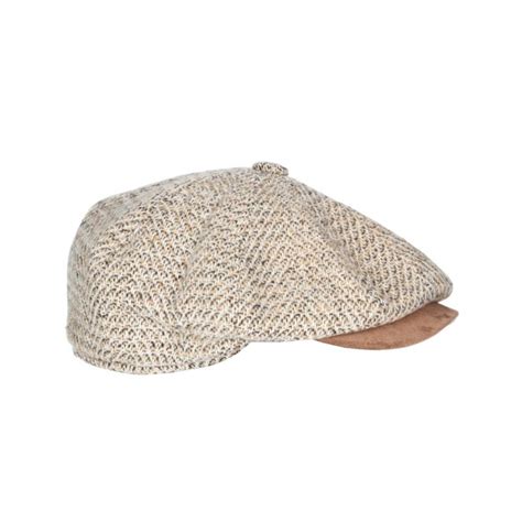 Gorra Irlandesa Con Estampado De Espiga En Color Beige Roberto Garrudo