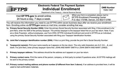 Irs Form 9783 Walkthrough Electronic Federal Tax Payment System Individual Enrollment