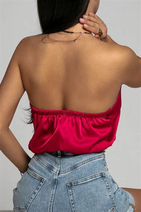 Sexy Solid Backless Halter Tops Bohonini