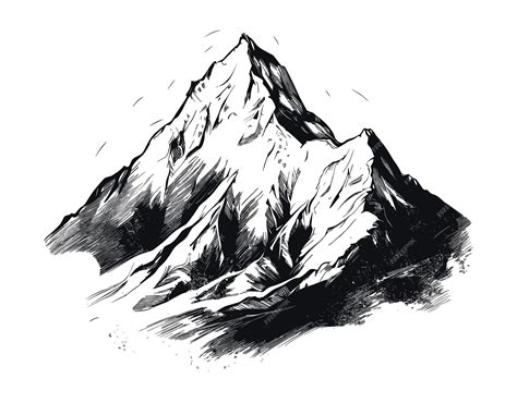 Premium Vector Hand Drawn Landscape Mountain Sketch Design