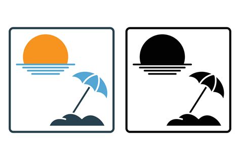 Sun Beach Umbrella Icon Icon Related To Summer Beach Sunset Sunrise