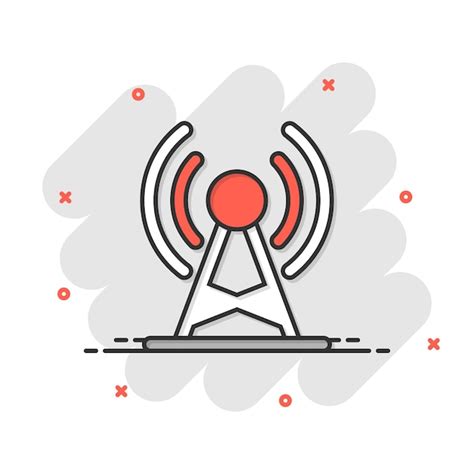 Premium Vector Antenna Tower Icon In Flat Style Broadcasting Vector