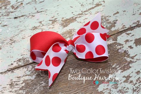 How To Make A Two Color Twisted Boutique Hair Bow The Ribbon Retreat Blog