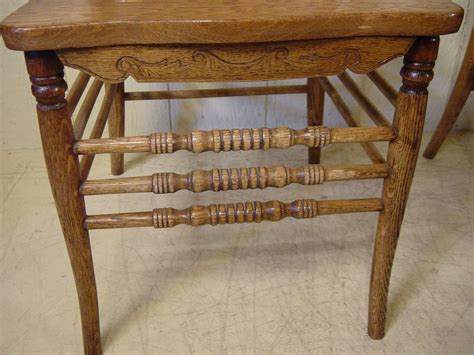 Set Of 6 Oak Press Back Spindle Back Chairs Doug Schmitt Antiques