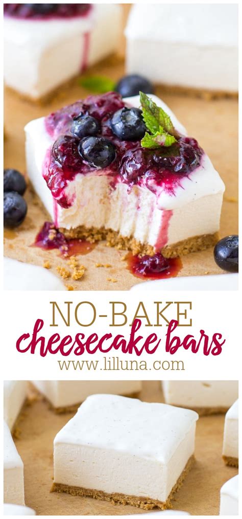 No Bake Cheesecake Bars Pick Your Topping Lil Luna