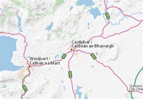 Detailed map of Castlebar - Castlebar map - ViaMichelin