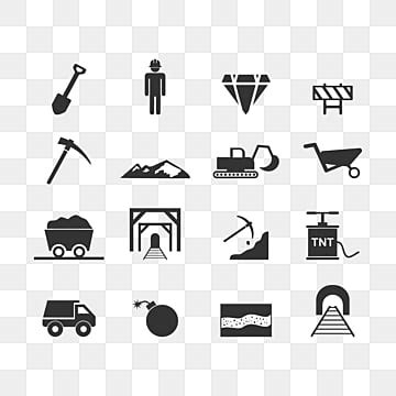 mining icons png vector psd  clipart  transparent background