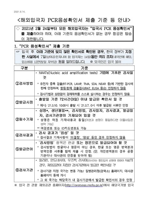 코로나19 공지 해외입국자 Pcr 음성확인서 제출 기준 등 안내 상세보기공지사항주시카고 대한민국 총영사관