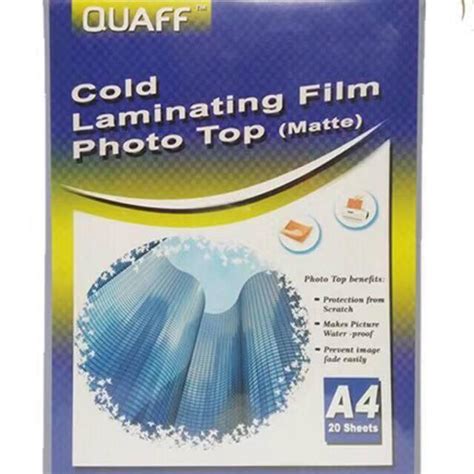 Pack Quaff Photo Top Tack Matte Cold Laminating Film Films A Size