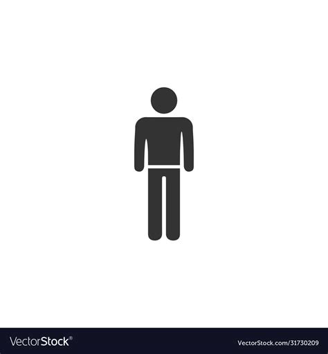 Man Standing Silhouette Icon Flat Royalty Free Vector Image