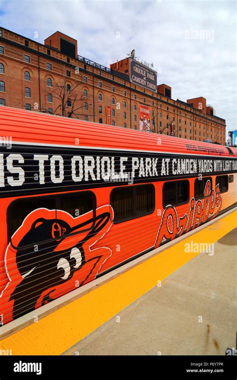 Light Rail Coach Painted To Celebrate 25 Years Of Oriole Park Home Of The Baltimore Orioles