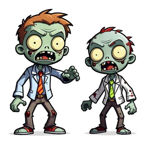 Zombie Cartoon Characters Vector Illustration Of A Cartoon Zombie Character | Premium AI ...