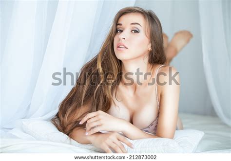 Sexy Beautiful Woman Wearing Lingerie Bed Stock Photo 212873002 Shutterstock