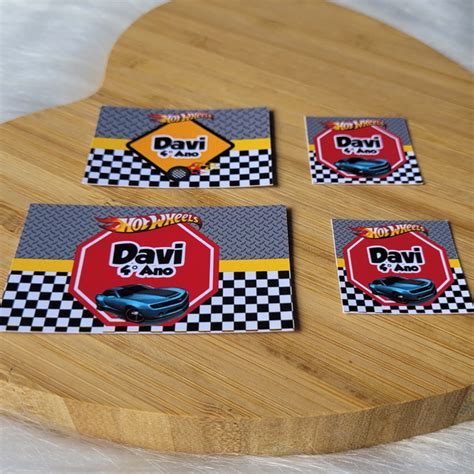 Etiquetas Escolares Hot Wheels 67 Unidades Elo7