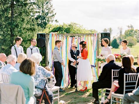 Intimate "About Time" Themed Wedding, Starring a Vintage Red Lace Dress ...